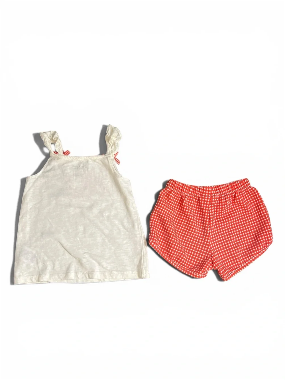 Juicy Couture Kids Set 4 Red Gingham Shorts & Tank Top Outfit